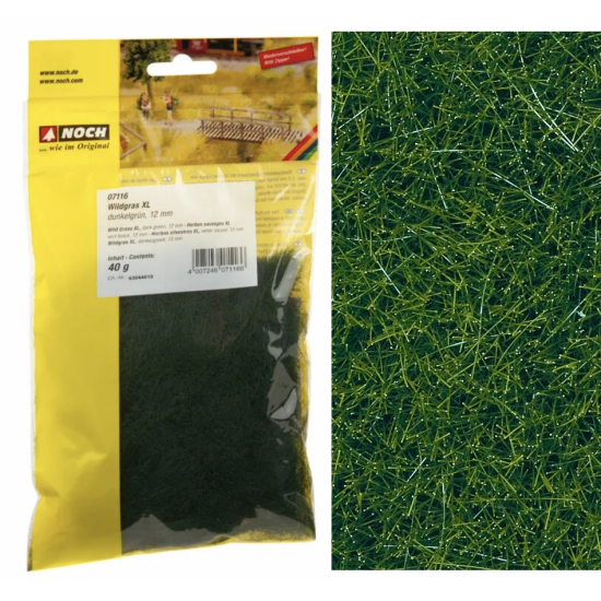 Noch 07116 , zestaw dzikiej trawy Dark Green , 12mm/40g